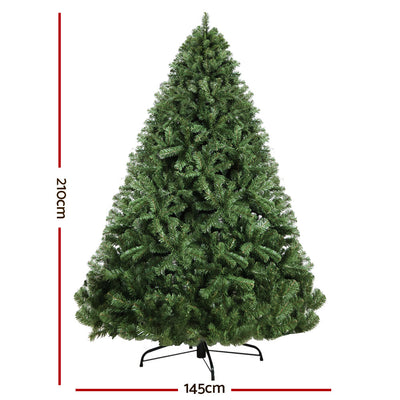 Jingle Jollys Christmas Tree 2.1M Xmas Tree Decorations Green 1250 Tips-1