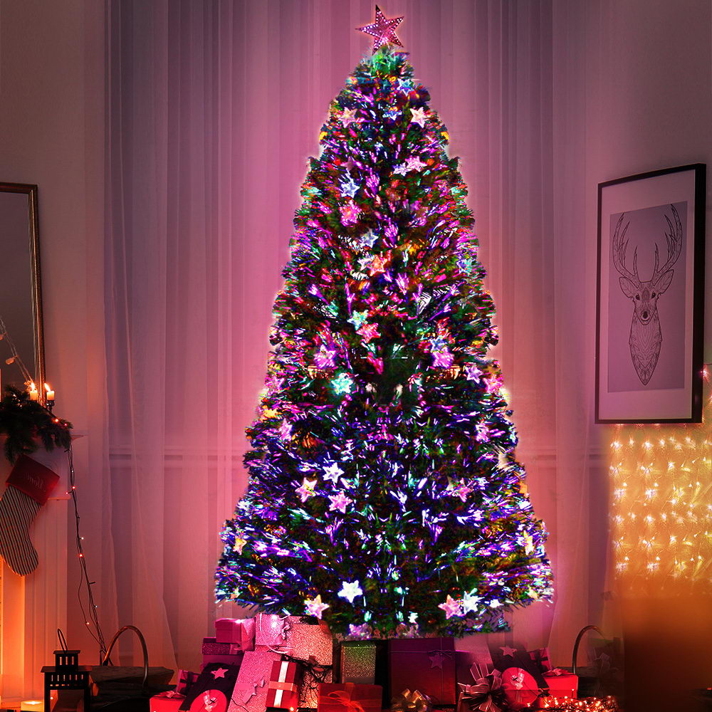 Jingle Jollys 1.8m Christmas Tree Optic Fibre LED Xmas tree Multi Colour-6