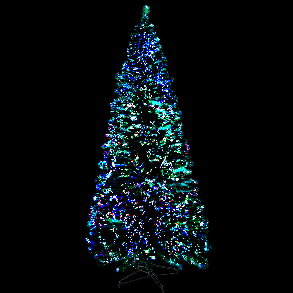 Jingle Jollys 1.8m Christmas Tree Optic Fibre LED Xmas tree 300 Tips-0