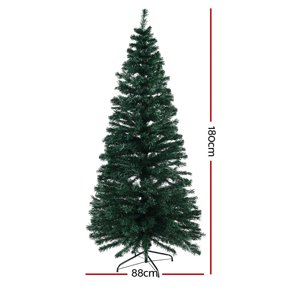 Jingle Jollys 1.8m Christmas Tree Optic Fibre LED Xmas tree 300 Tips-1