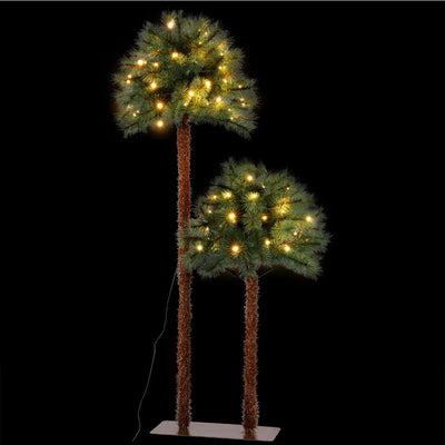 Jingle Jollys Christmas Tree 1.5+1m LED Xmas Palm Tree Party Decorations 2 in 1-0