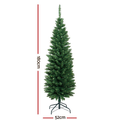 Jingle Jollys Christmas Tree 1.8m Xmas Tree Decorations Green 300 Tips-1