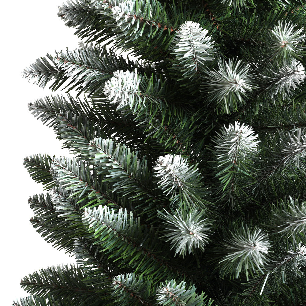 Jingle Jollys Christmas Tree 1.8m Xmas Tree Decorations Snowy 300 Tips-2