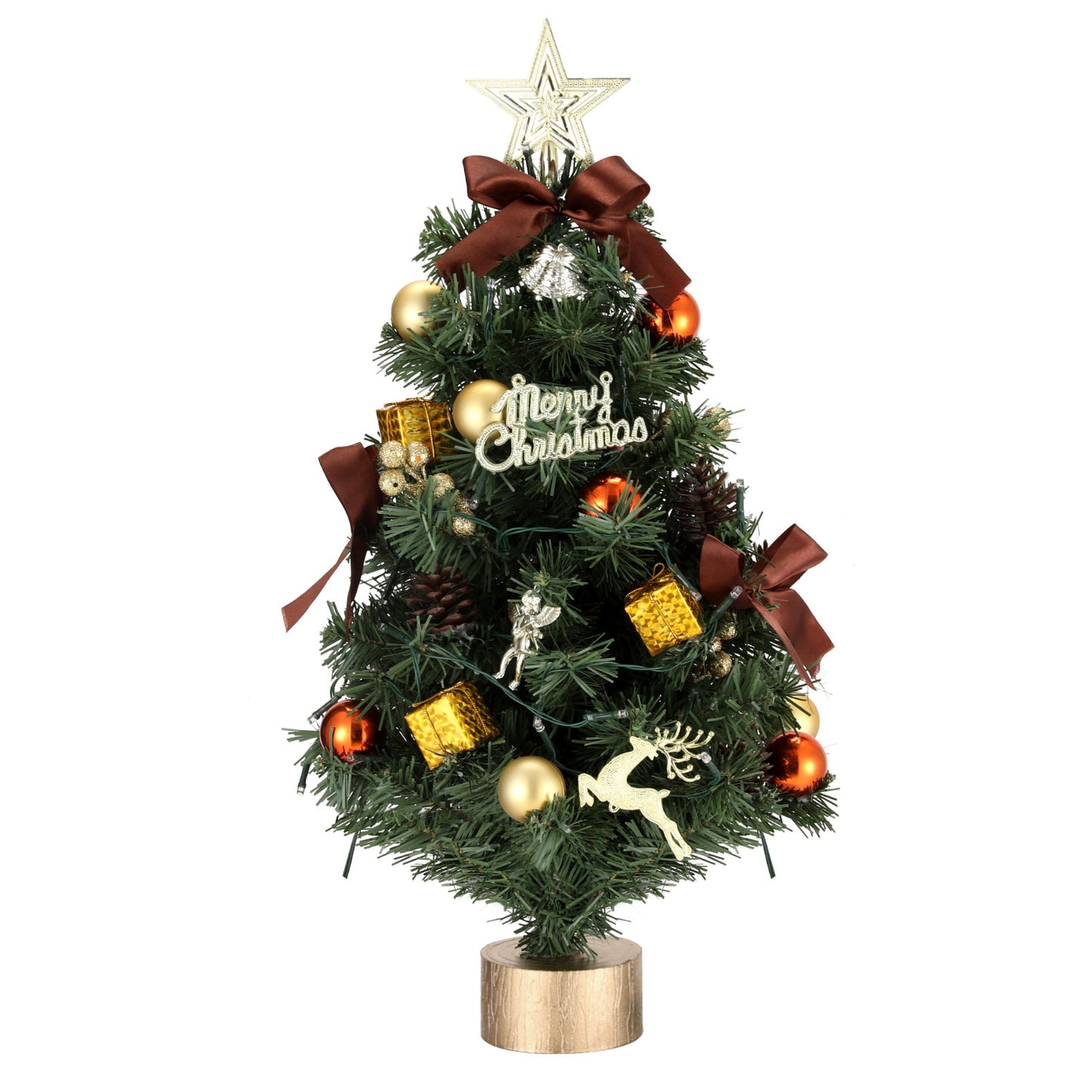 Jingle Jollys Tabletop Christmas Tree 60CM LED Xmas Tree Tree Topper Ornaments-2