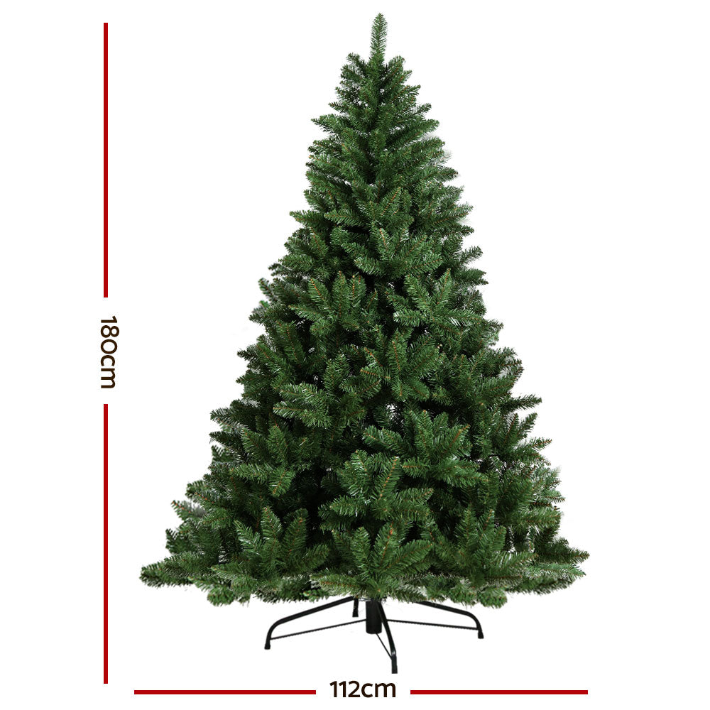 Jingle Jollys Christmas Tree 1.8m Green Xmas Tree Decorations 650 Tips-1