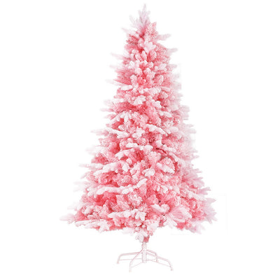 Jingle Jollys Christmas Tree 1.8m Pink Xmas Tree Snowy Party Decor 810 Tips-0