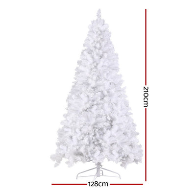 Jingle Jollys Christmas Tree 2.1m 500 LED Xmas Tree Decorations White 1260 Tips-1