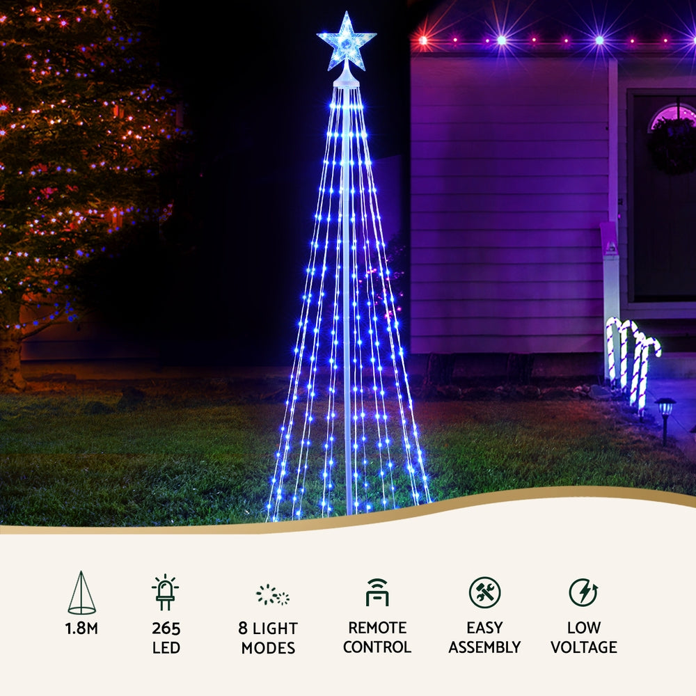 Jingle Jollys Christmas Tree 1.8m 265 RGB LED Fairy Lights Xmas Trees Decoration-3