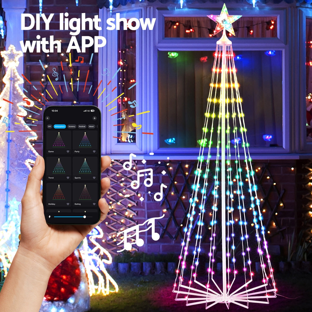 Jingle Jollys Christmas Tree 1.8m 265 RGB LED Fairy Lights Xmas Trees Decoration-5