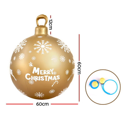 Jingle Jollys Christmas Inflatable Ball Bauble 60cm Outdoor Decoration Gold-1