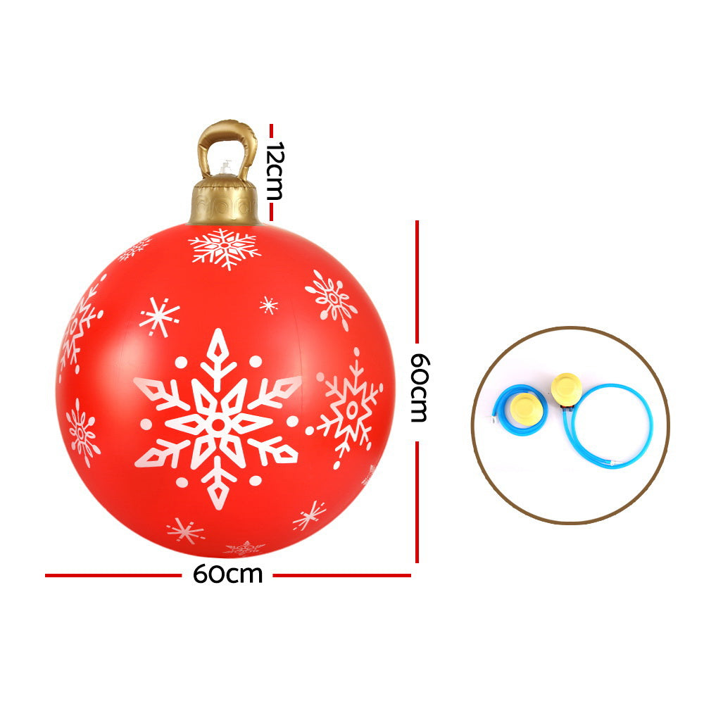 Jingle Jollys Christmas Inflatable Ball Bauble 60cm Outdoor Decoration Red-1