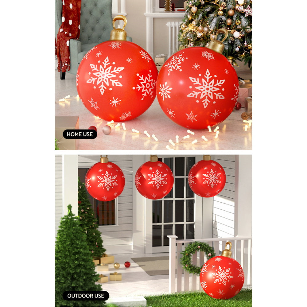 Jingle Jollys Christmas Inflatable Ball Bauble 60cm Outdoor Decoration Red-6