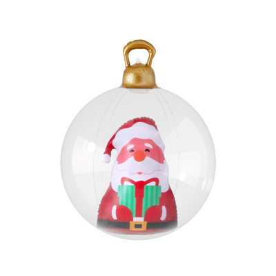 Jingle Jollys Christmas Inflatable Ball 60cm Santa Decoration Giant Bauble Clear-0