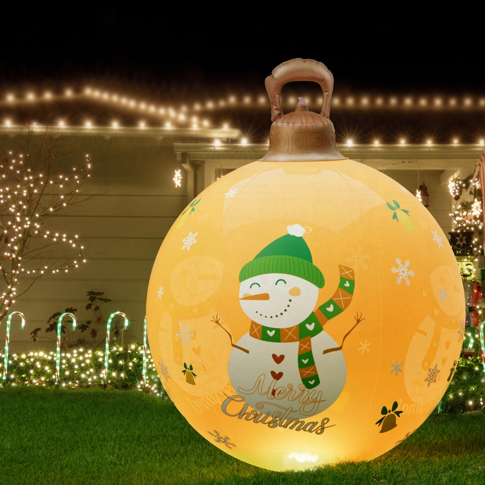 Jingle Jollys Christmas Inflatable Ball 60cm Led Illuminated Snowman Xmas Decor-6