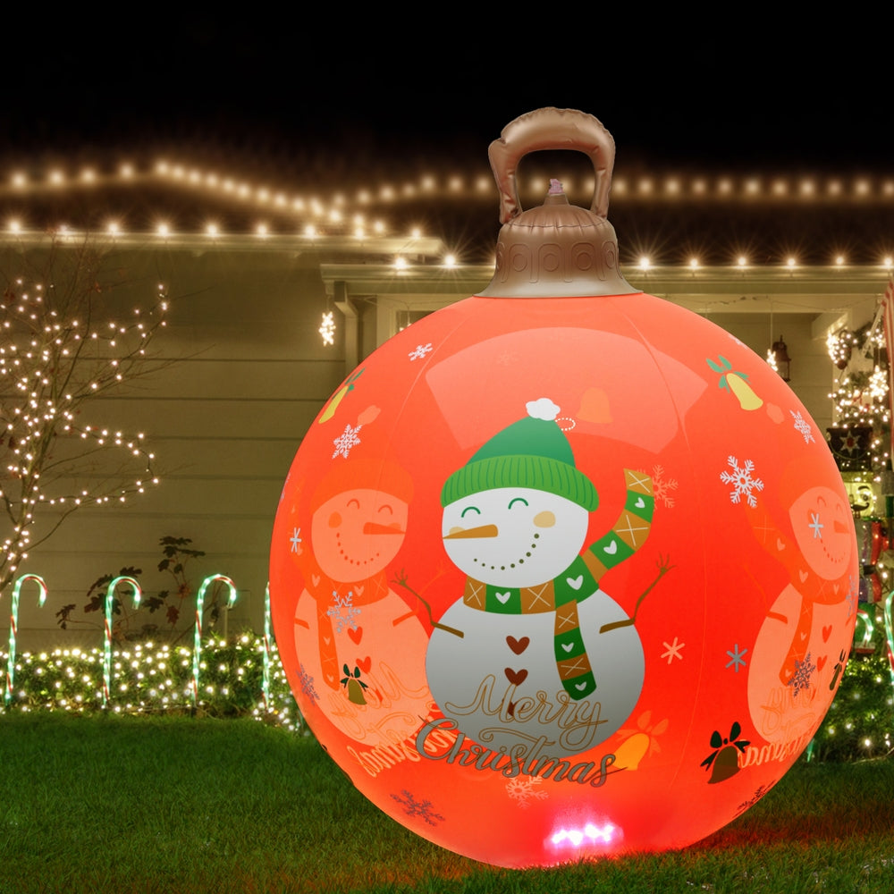 Jingle Jollys Christmas Inflatable Ball 60cm Illuminated Led Snowman Xmas Decor-6