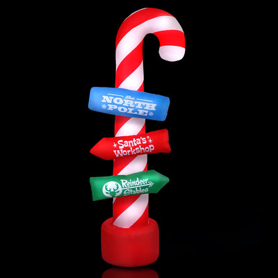 Jingle Jollys Christmas Inflatable Candy Pole 2.4M Illuminated Decorations-0