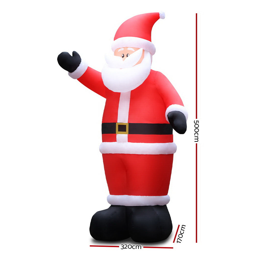 Jingle Jollys Christmas Inflatable Santa 5M Illuminated Decorations-1