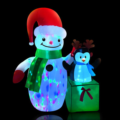 Jingle Jollys Christmas Inflatable Snowman 1.8M Illuminated Decorations-0