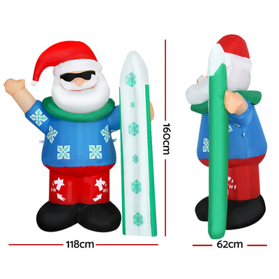 Jingle Jollys Christmas Inflatable Santa 1.6M Illuminated Decorations-1