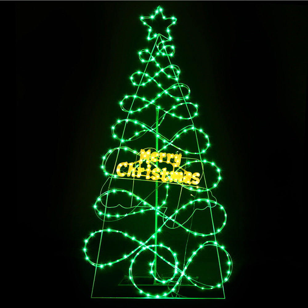 1.7M Christmas Tree 230 LED RGB Motif Lights Jingle Jollys-0