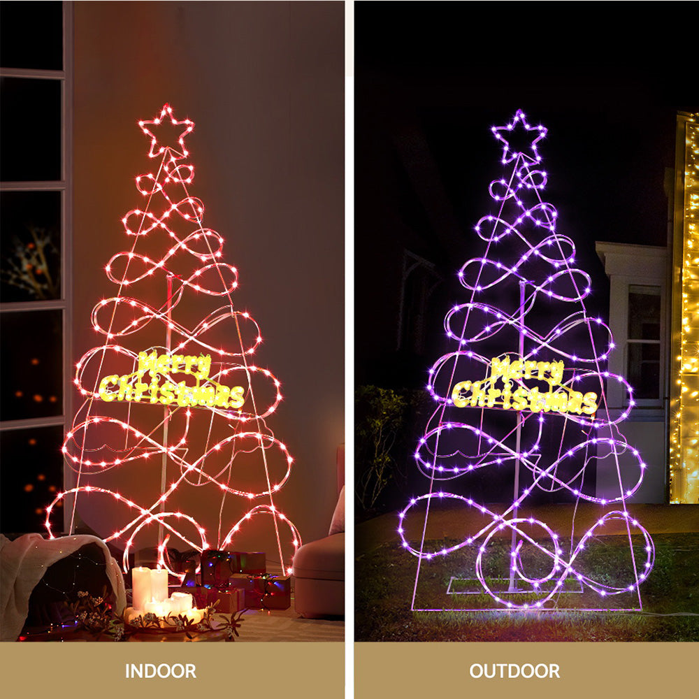 1.7M Christmas Tree 230 LED RGB Motif Lights Jingle Jollys-4