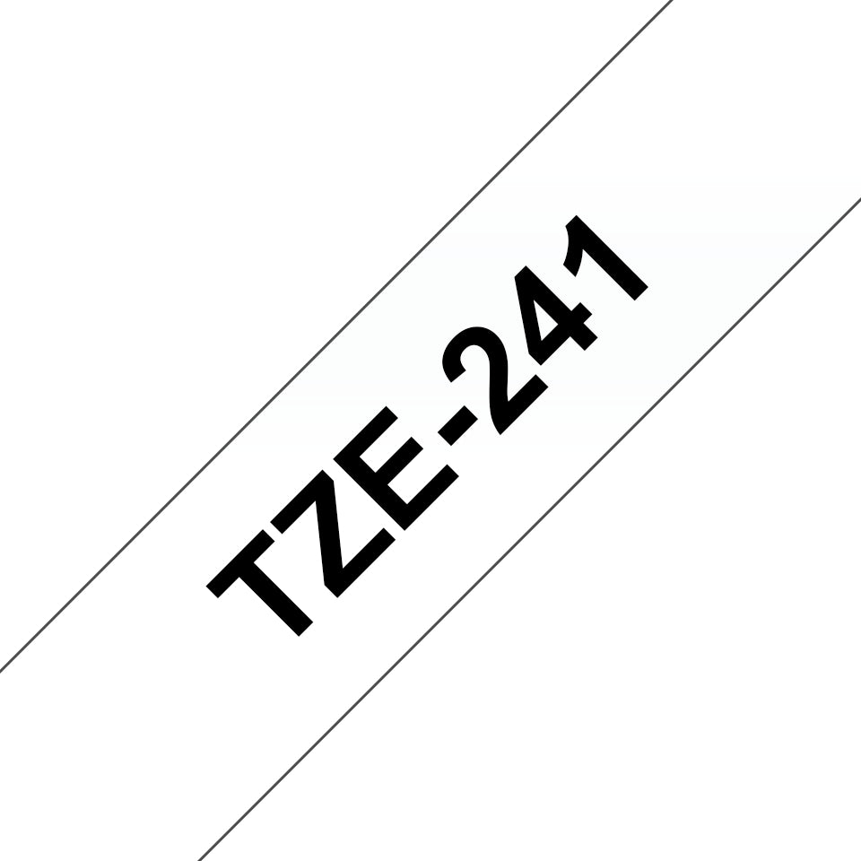 Brother TZE-241 label-making tape Black on white-0