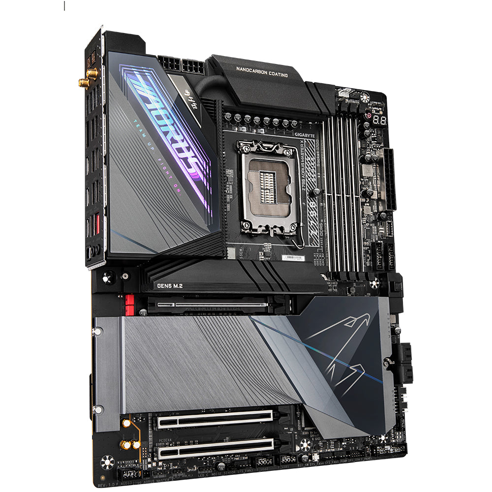 Gigabyte Z790 AORUS MASTER X Motherboard- Supports Intel 13th Gen CPUs, 20+1+2 phases VRM, up to 8266MHz DDR5 (OC), 1x PCIe 5.0 + 4x PCIe 4.0 M2, 10GbE LAN, Wi-Fi 7, USB 3.2 Gen 2x2-2