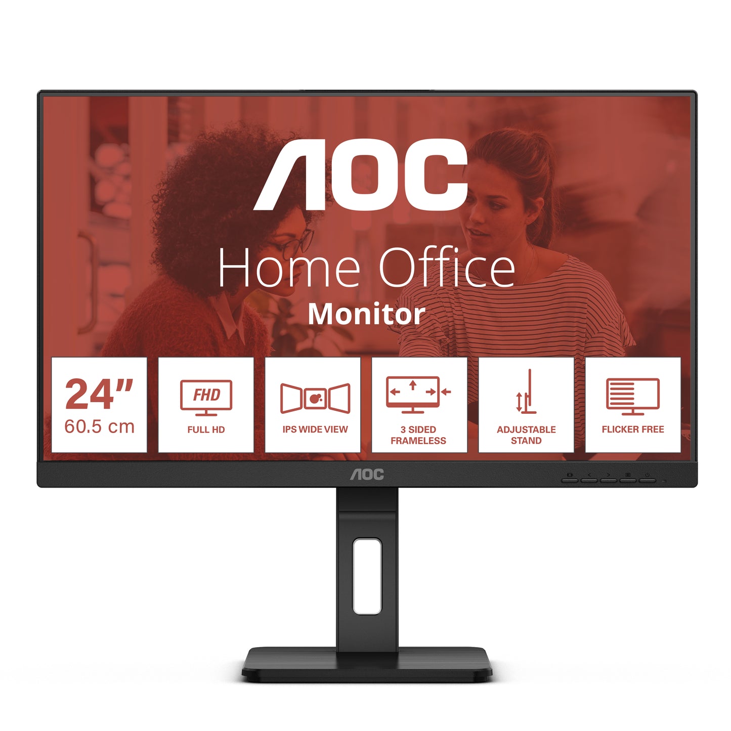 AOC E3 24E3QAF LED display 60.5 cm (23.8") 1920 x 1080 pixels Full HD LCD Black-0