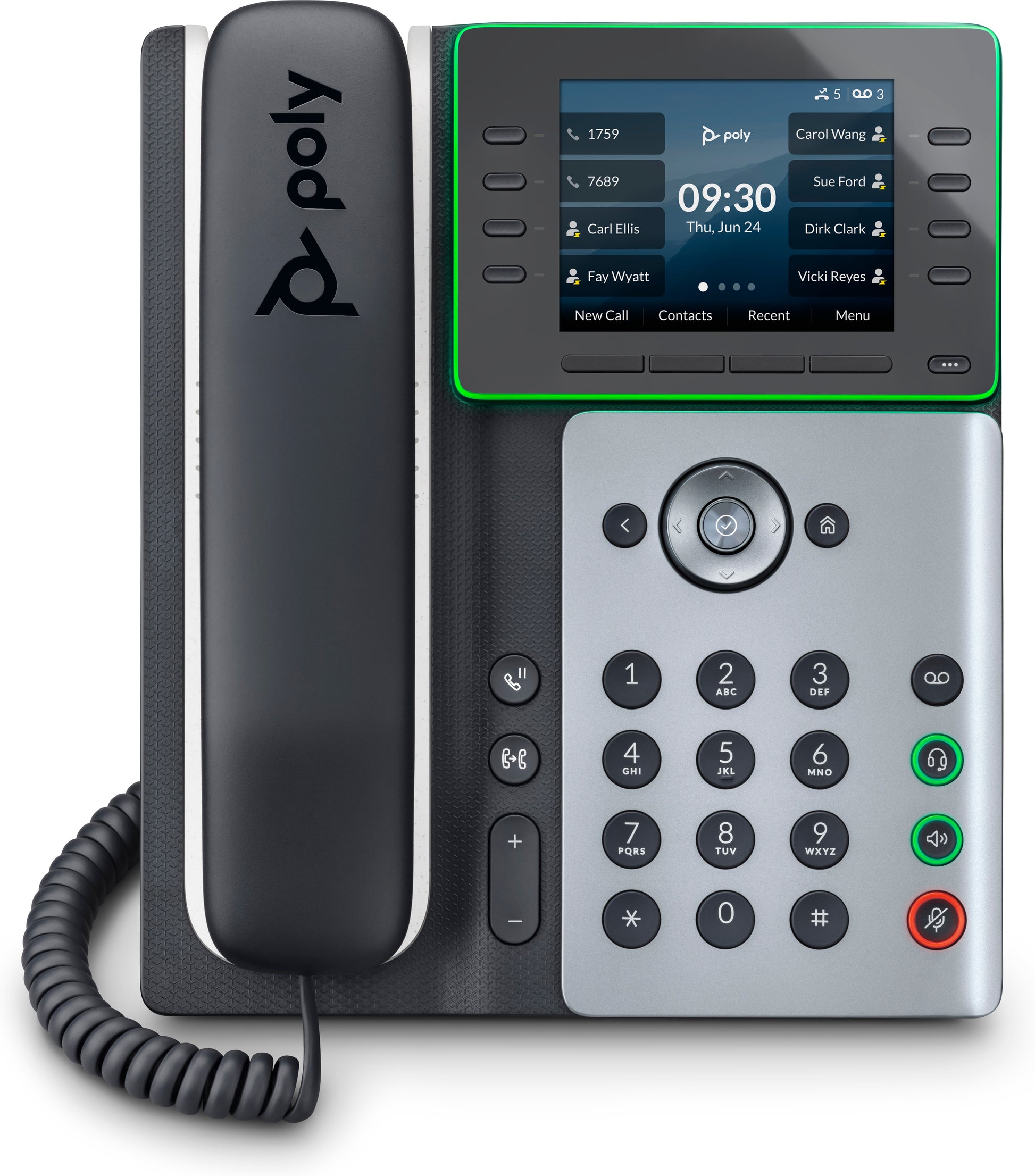 POLY Edge E350 IP Phone and PoE-enabled-0