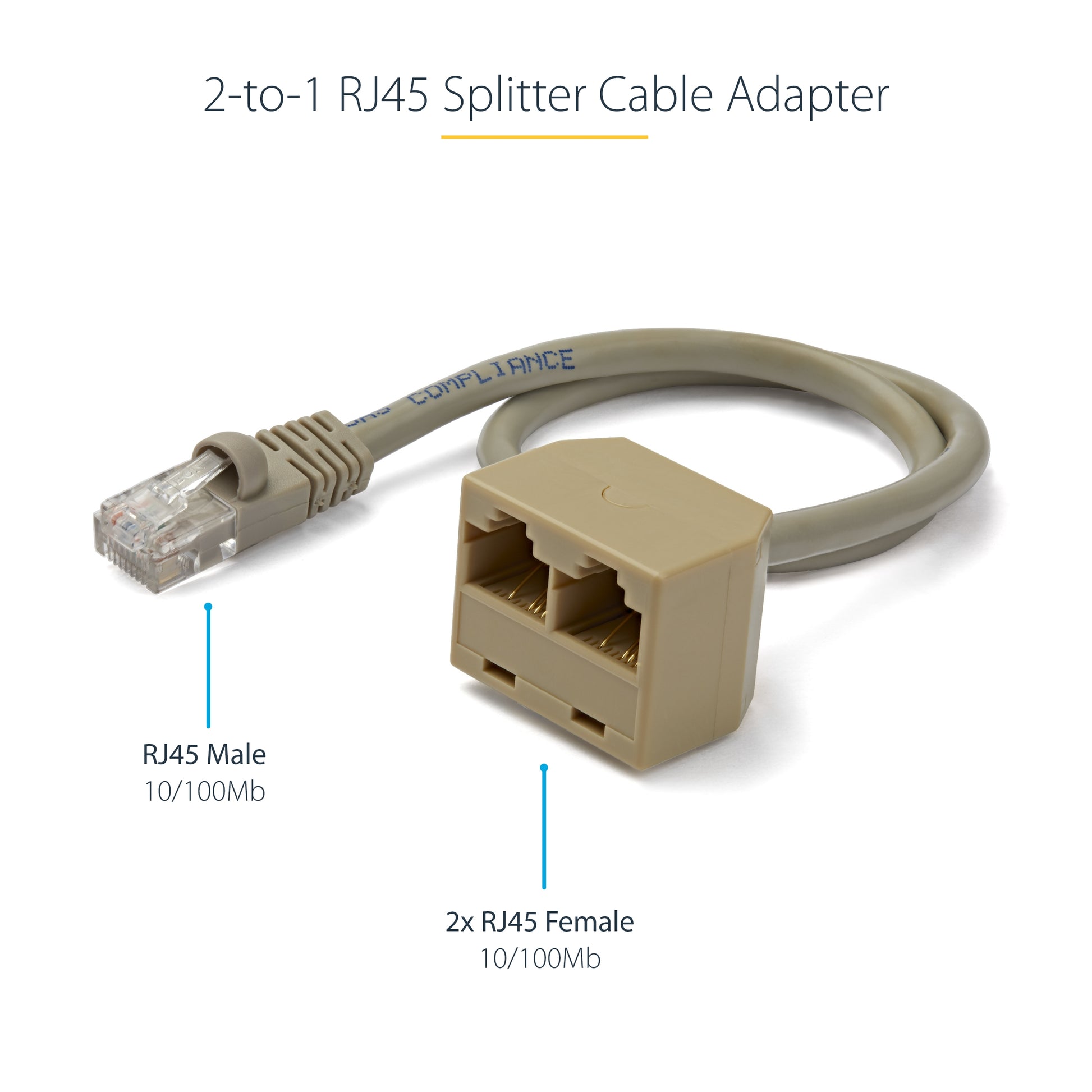 StarTech.com 2-to-1 RJ45 Splitter Cable Adapter - F/M-6