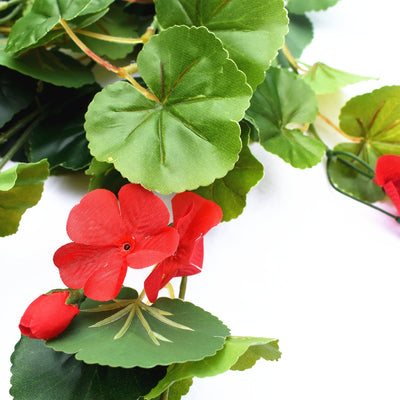 Artificial Geranium Hanging Bush with Red Flowers 60cm-1