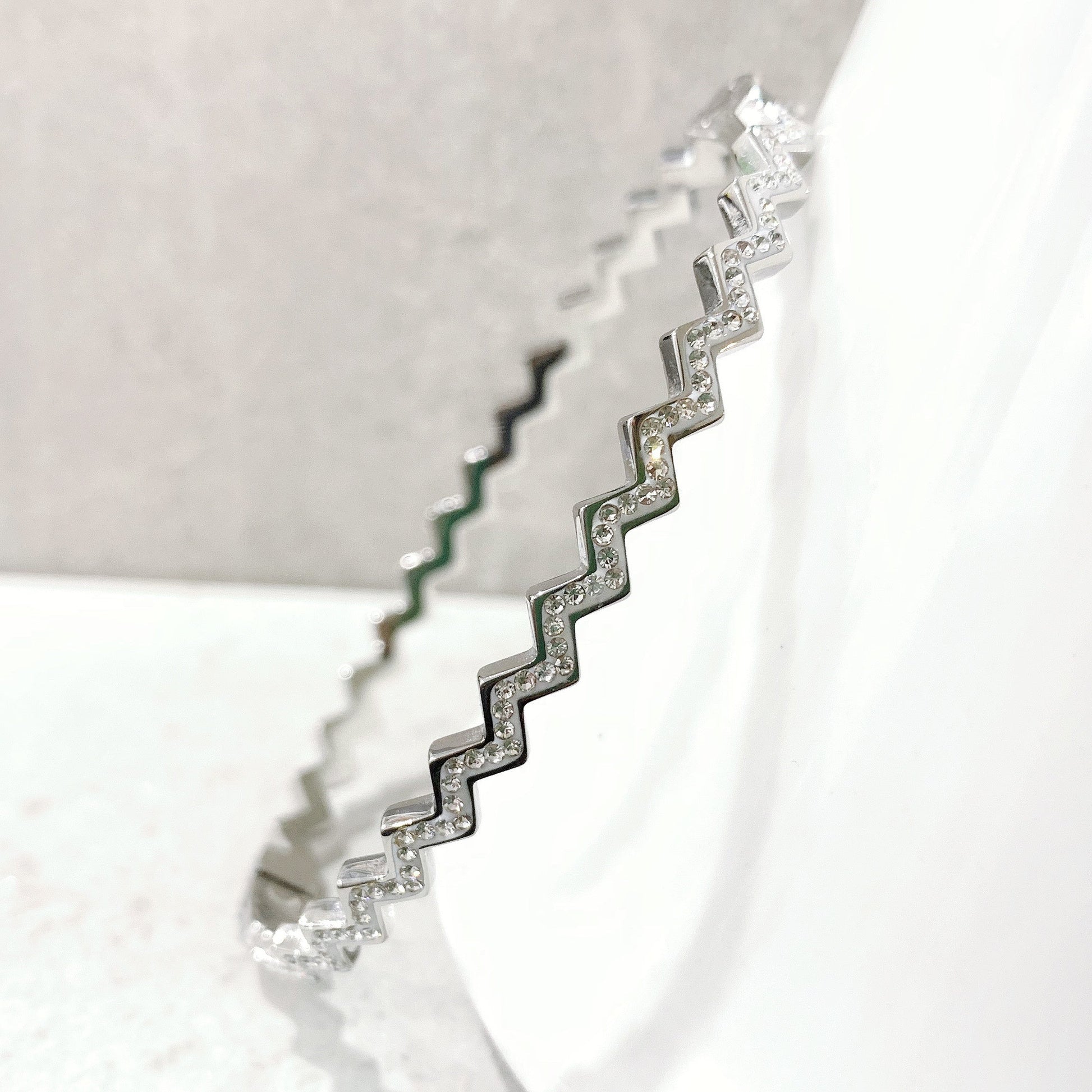 Zig Zag Crystal Bangle-0